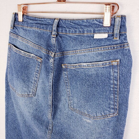 Boyish The Andy Denim Skirt High Rise Midi in Senso size 26 Front Slit Casual - Picture 13 of 13